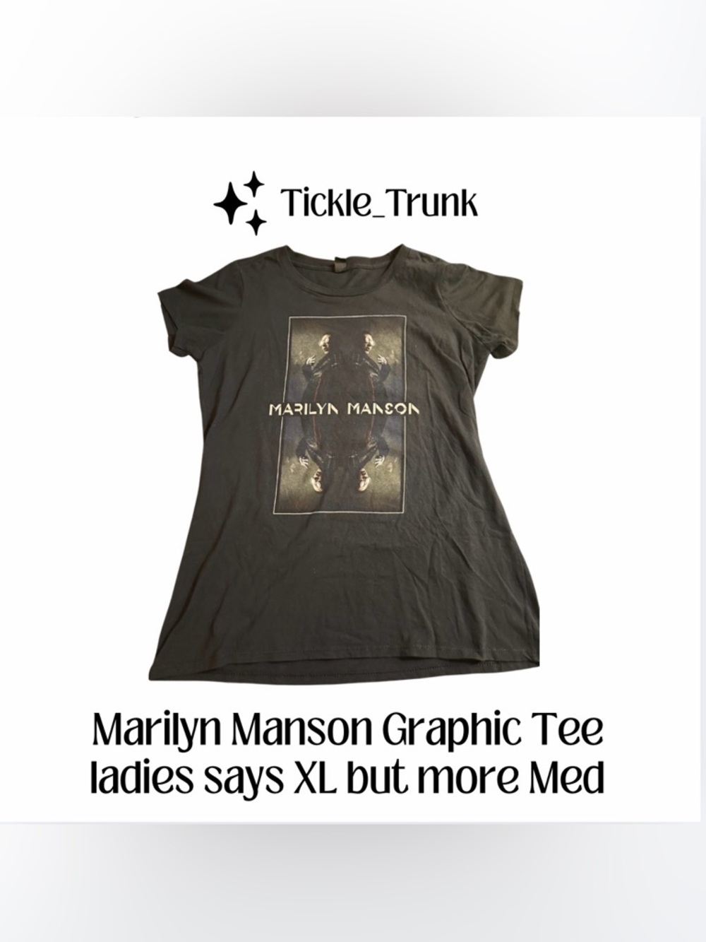 Marilyn Manson Graphic tee Womens says XL but med 19PTP